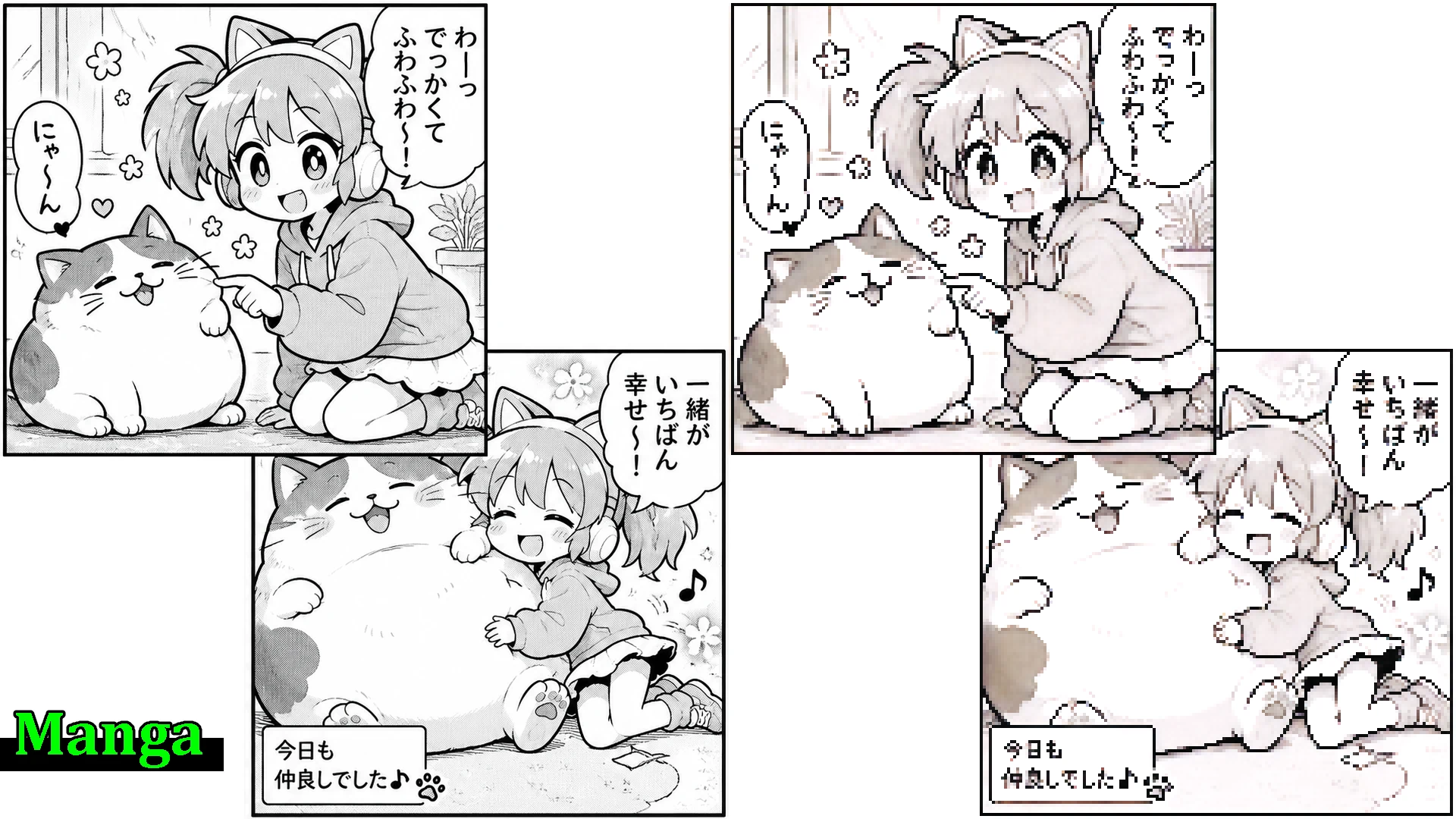 マンガをドット絵化した作例